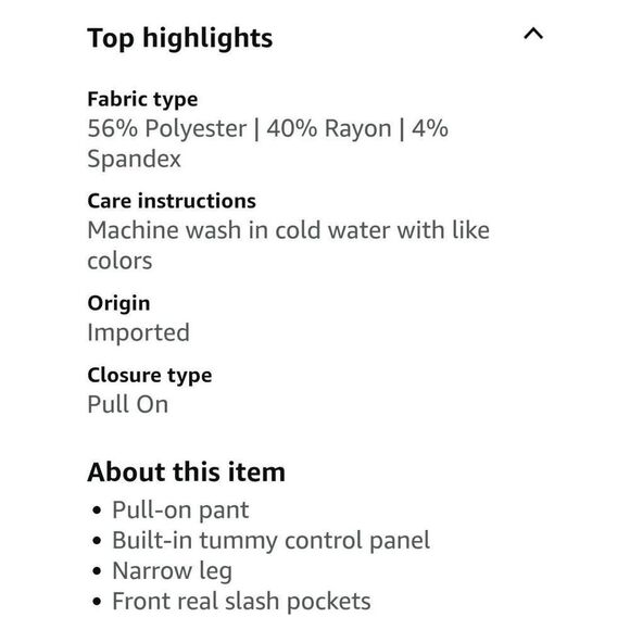 NWOT Dalia Pull-on Stretch Ponte Pant w/ built-in Tummy Control Panel: Black Pla - Picture 5 of 7